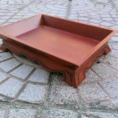 蒙古餐具竹木烤全羊托盘羊腿羊排手把羊肉盘子蒙餐复古原木色木盘