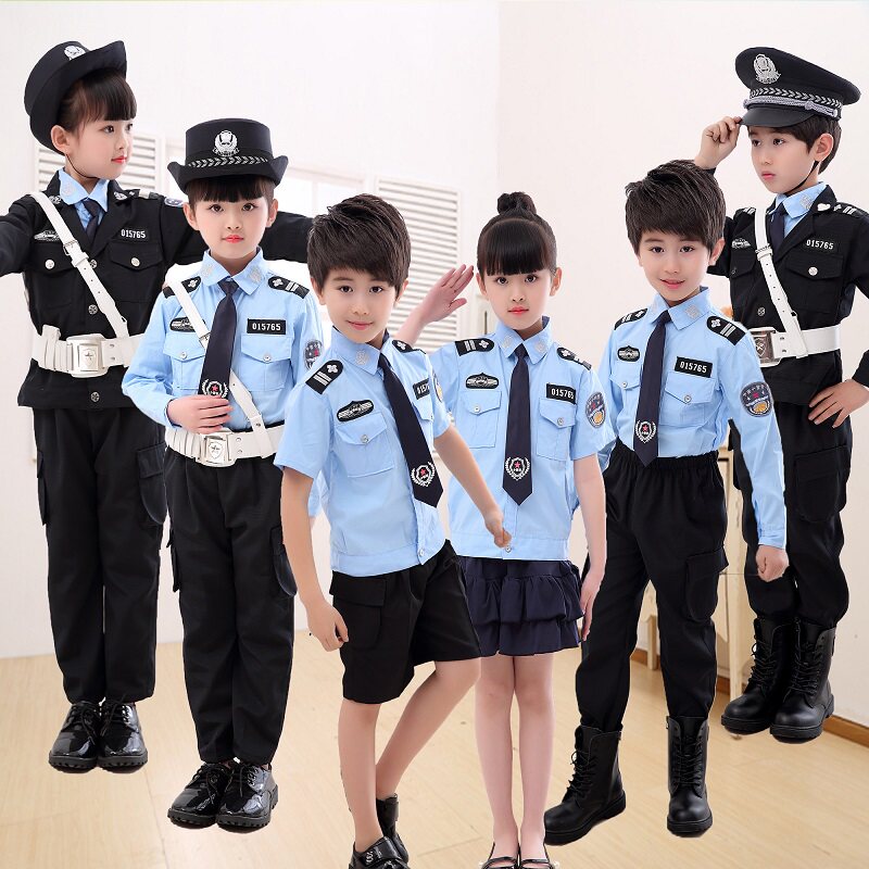 儿童警服小交警男童特警衣服军装制服警察服警官服军训全套服装新