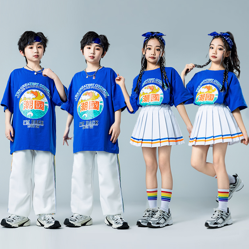 六一儿童演出服中国风啦啦队表演服装小学生班服运动会短袖幼儿园