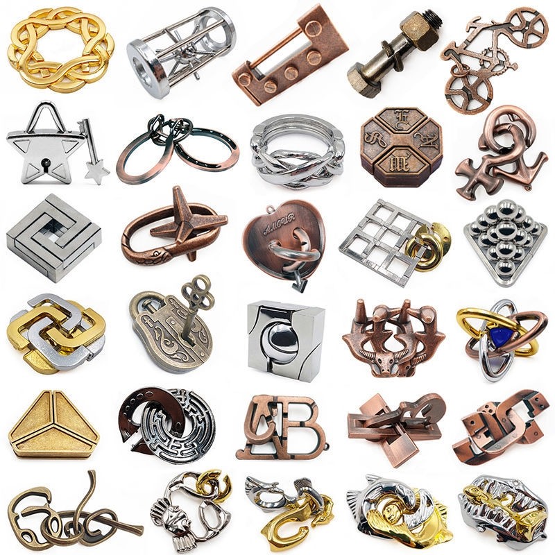 puzzle十级高难度魔锁四方锁成人烧脑益智金属玩具金蝉脱壳鲁班锁