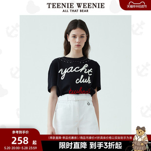 TeenieWeenie小熊奥莱女设计感小众别致简约个性时髦短袖T恤