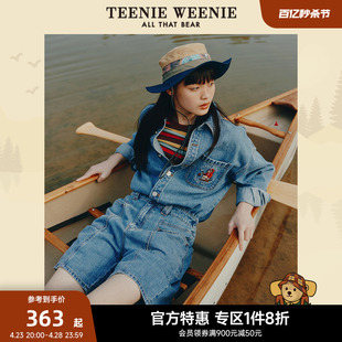 TeenieWeenie小熊奥莱卡通牛仔连体裤时尚裤子连衣裤美式复古休闲