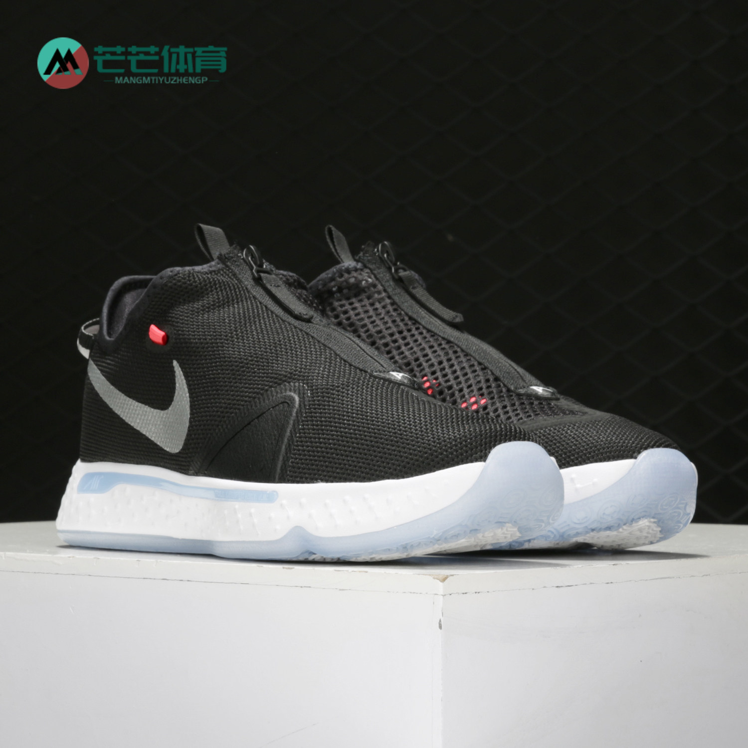 nike/耐克正品pg4 ep保罗乔治4黑白蓝水滴男子实战篮球鞋 cd5082