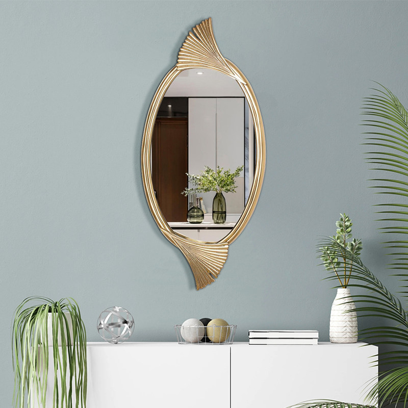 轻奢装饰镜定制异形镜子餐厅艺术镜壁挂不规则玄关镜挂墙式化妆镜