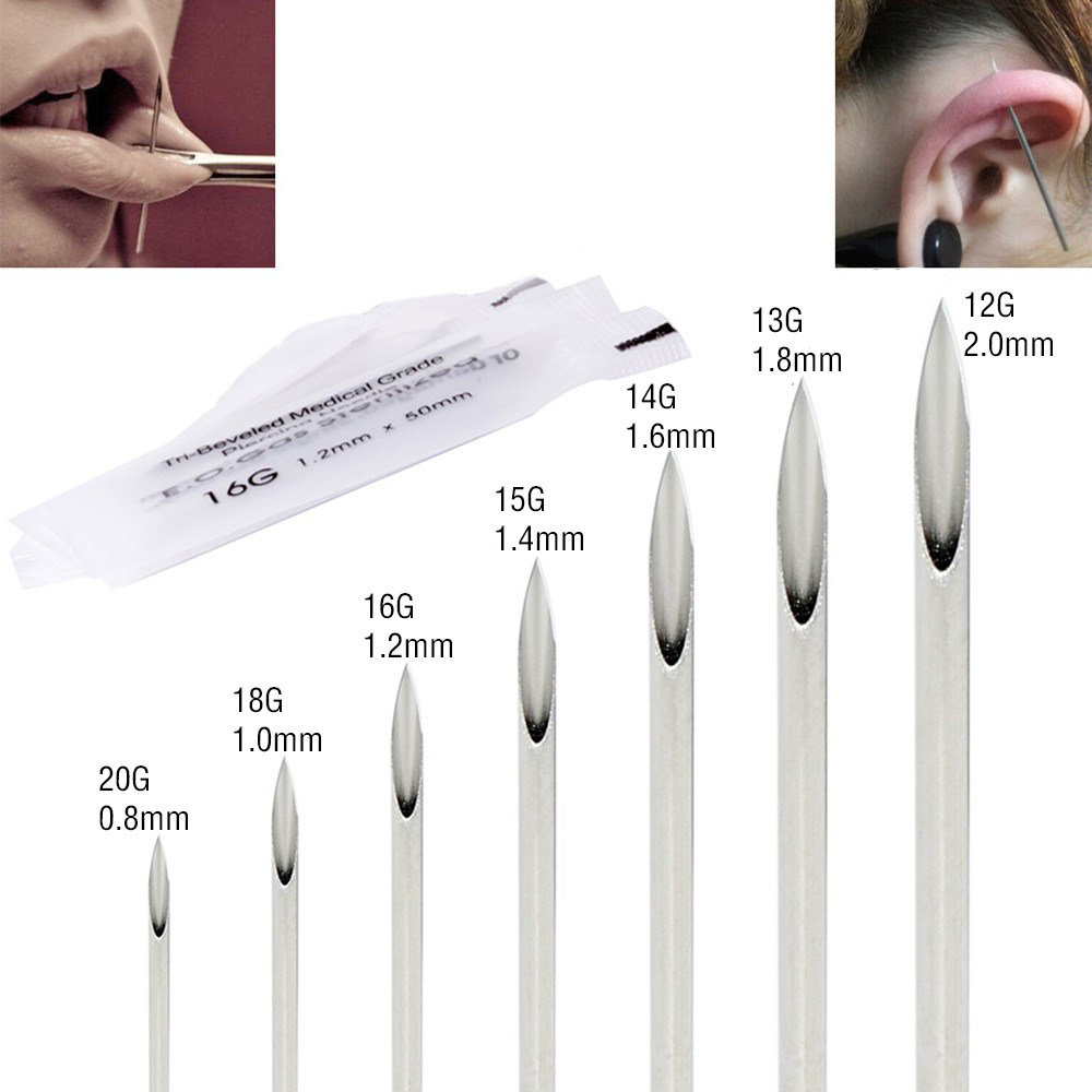 旅悦  一次性穿孔针穿刺针导管针耳洞舌钉唇钉乳钉肚脐钉穿刺工具