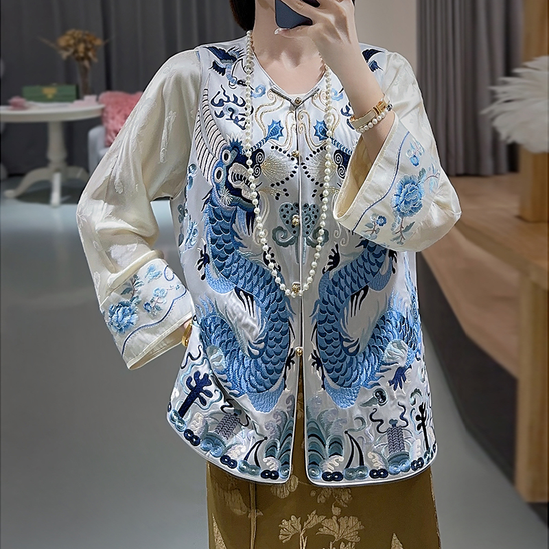 新中式国风马甲2024新款重工刺绣古装女唐装汉服马甲裙搭配的上衣