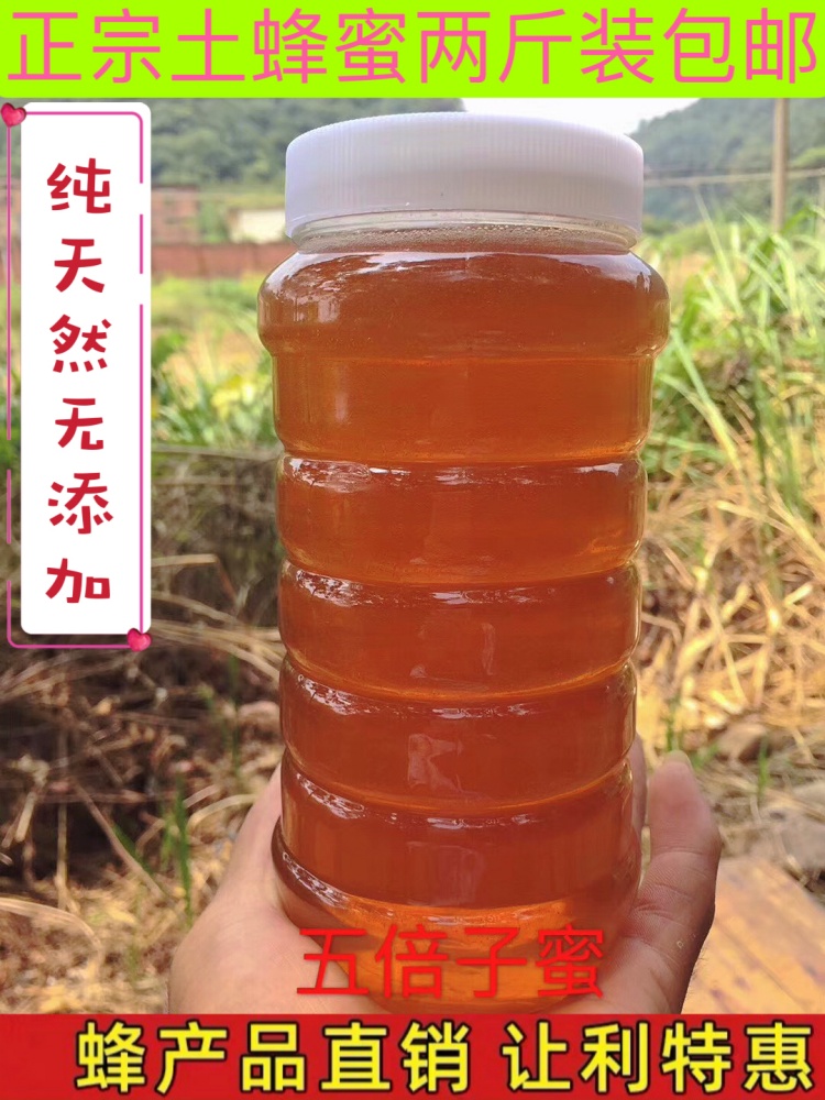 粤北无添加纯天然土蜂蜜农家特产五倍子蜂蜜冬蜜荆条蜜食用包邮