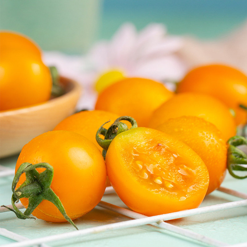 黄色圣女果小柿子阳光番茄新鲜水果孕妇即食酸甜小西红柿顺丰包邮