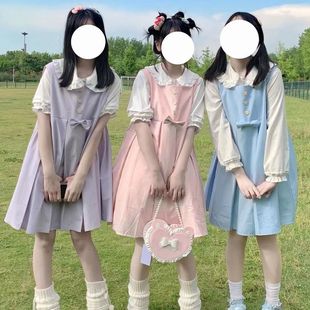 学院风背心连衣裙jk制服套装秋季卡奶裙国中生幼稚园奶乖裙小个子