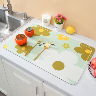 厨房沥水垫台面垫子软硅藻泥桌面吸水垫杯垫卫生间洗手台防滑防烫