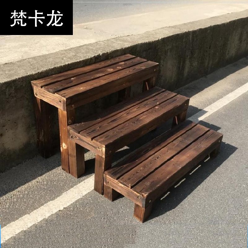 短楼梯定制浴缸防滑实木踏步木楼梯木台阶奢华花园舞台过渡广场