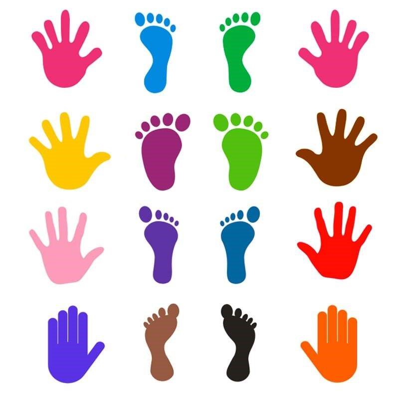 小孩锻炼手脚协调的手印脚印游戏音抖手脚并用贴纸公司健身自粘贴