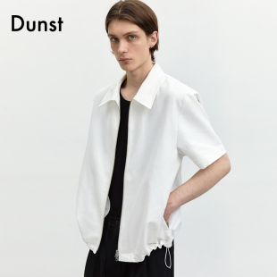 Dunst2024夏季新品翻领拉链短袖衬衫男女同款半袖外套UDSH4B321