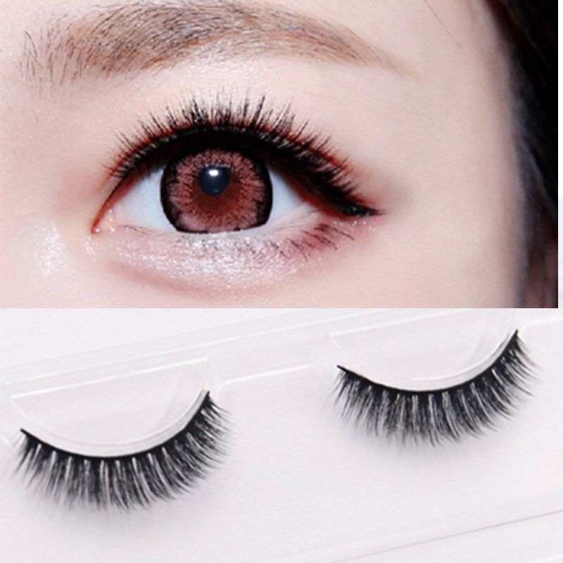 3d立体多层假睫毛超自然逼真浓密卷翘黑色棉线短款仿真裸妆眼睫毛