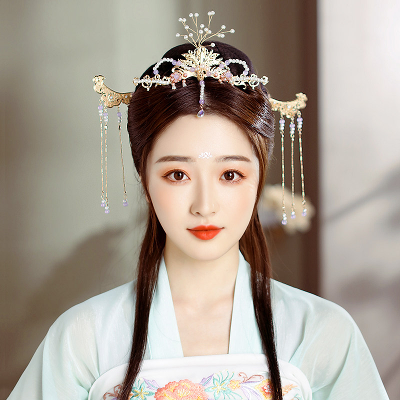 古风汉服头饰全套发饰流苏超仙发冠发簪步摇古装夹子插簪子配饰女