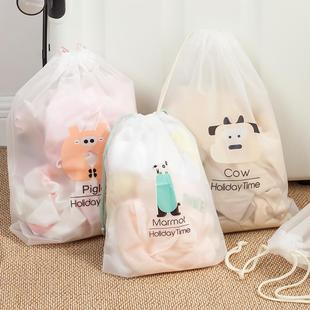 透明旅行束口湿衣服毛巾玩具收纳袋子抽绳幼儿园儿童脏衣装防水包