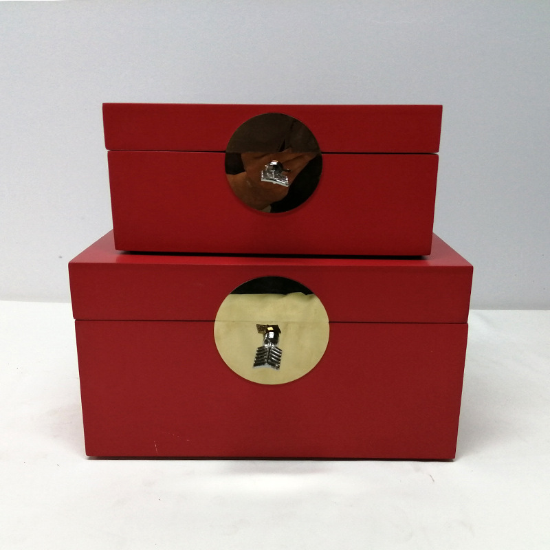 品质样板间装饰盒新中式首饰盒摆件展示盒复古金属木盒