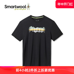 Smartwool新品男女运动短袖美利奴图案T恤吸湿羊毛印花短袖6983