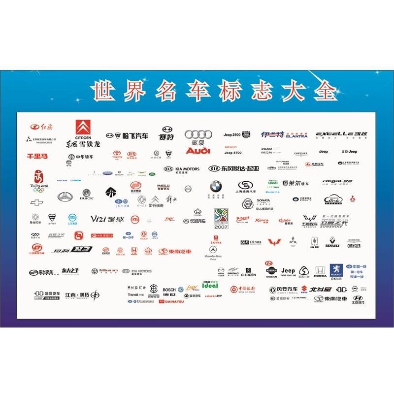 汽车品牌常见世界名车汽车标志标识著logo图片大全挂图墙贴海报画