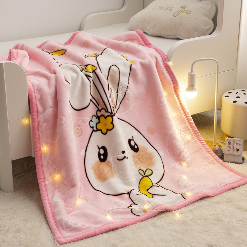 儿童毛毯双层加厚冬季婴儿盖毯小被子宝宝珊瑚绒云毯幼儿园午睡