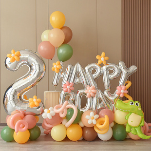周岁生日气球装饰场景背景布置男孩女孩儿童宝宝网红卡通派对用品