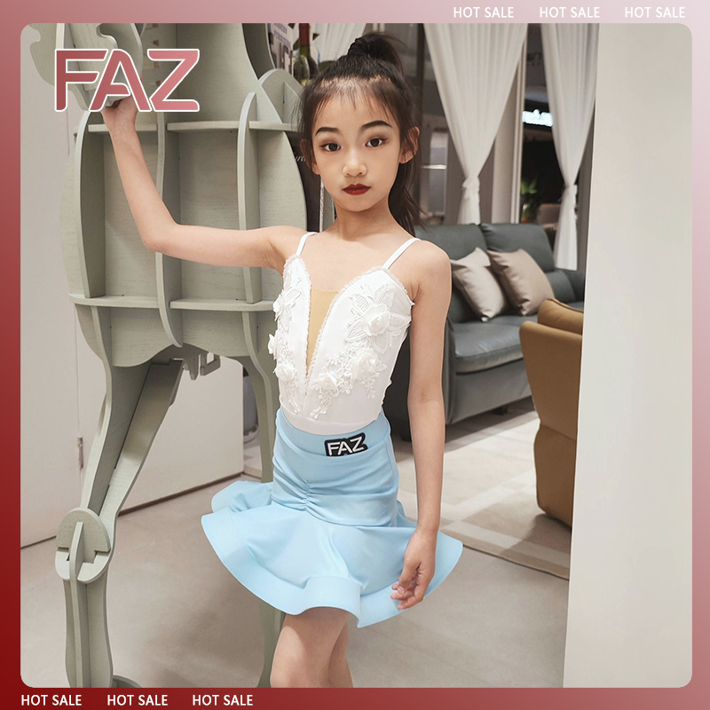 FAZ夏新款拉丁舞蹈服女童练功服少