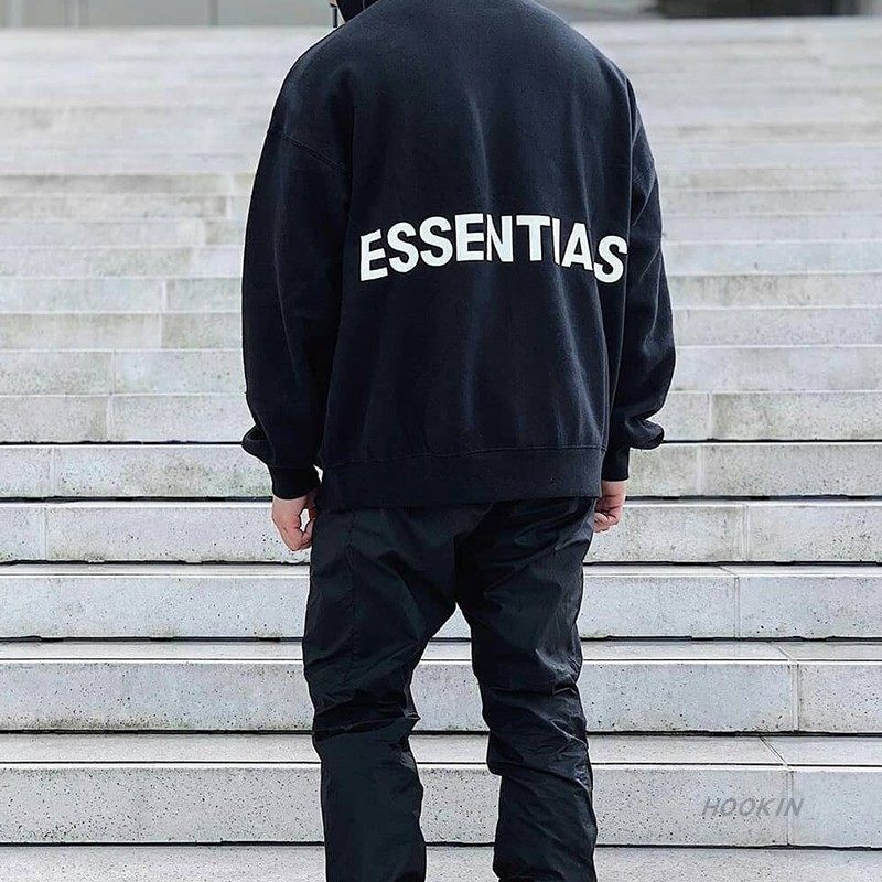 男士卫衣加绒圆领_fear of god essentials fog复线高街字母加绒套头