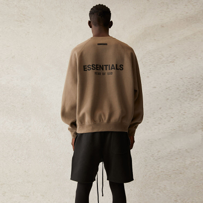 fearofgodessentialsfog加绒圆领卫衣男女高街潮牌情侣套头衫