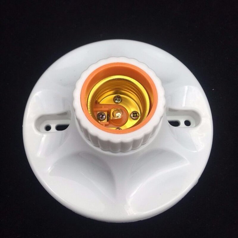 陶瓷e27灯座螺旋口明装底座灯头吸顶 e27灯口明装led螺纹节能家用