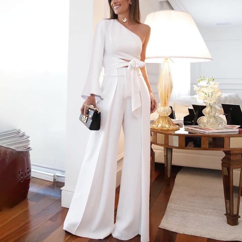One-sleeved, belted one-piece one-piece在类目 女装/女士精品, 裤子, 休闲裤中 - 来自Buy2taobao.com提供专业的淘宝代购服务