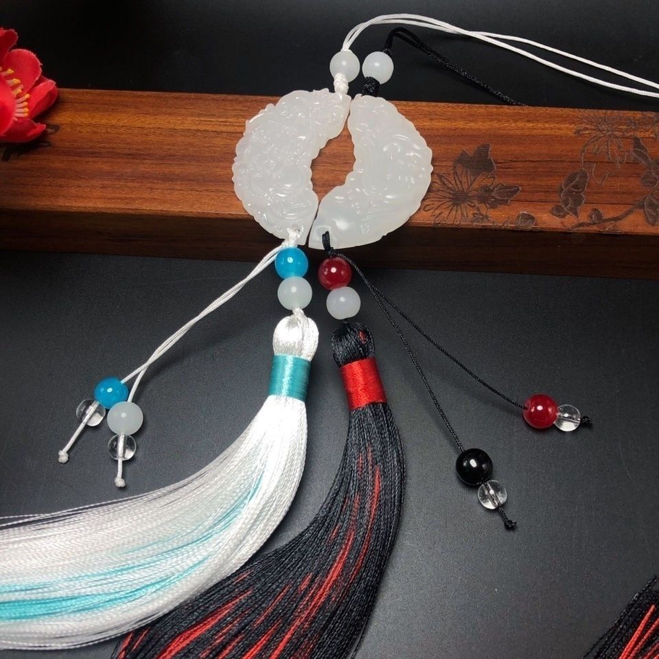 古风玉石腰佩饰品宫绦禁步龙凤佩对佩流苏穗子挂件汉服压裙坠挂饰