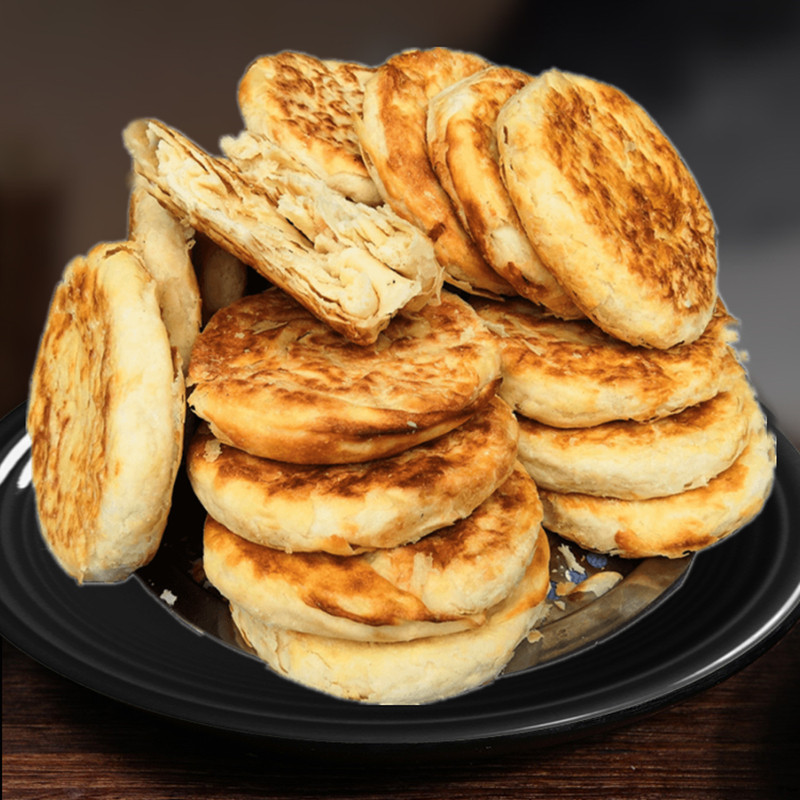 山东特产莱芜油酥火烧肉夹馍饼香酥纯手工发面饼泰安范镇传统烧饼