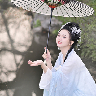 流苏发夹透明水晶仙气汉服头饰套装古装盘发造型对夹配饰古风发饰