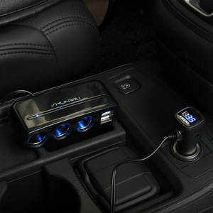 车载充电器万能型一拖三点烟器多孔usb插座一分三多头汽车多功能