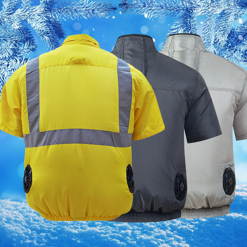 可带风扇衣服空调服男款工作服女工地劳保服薄款工人降温短袖女款