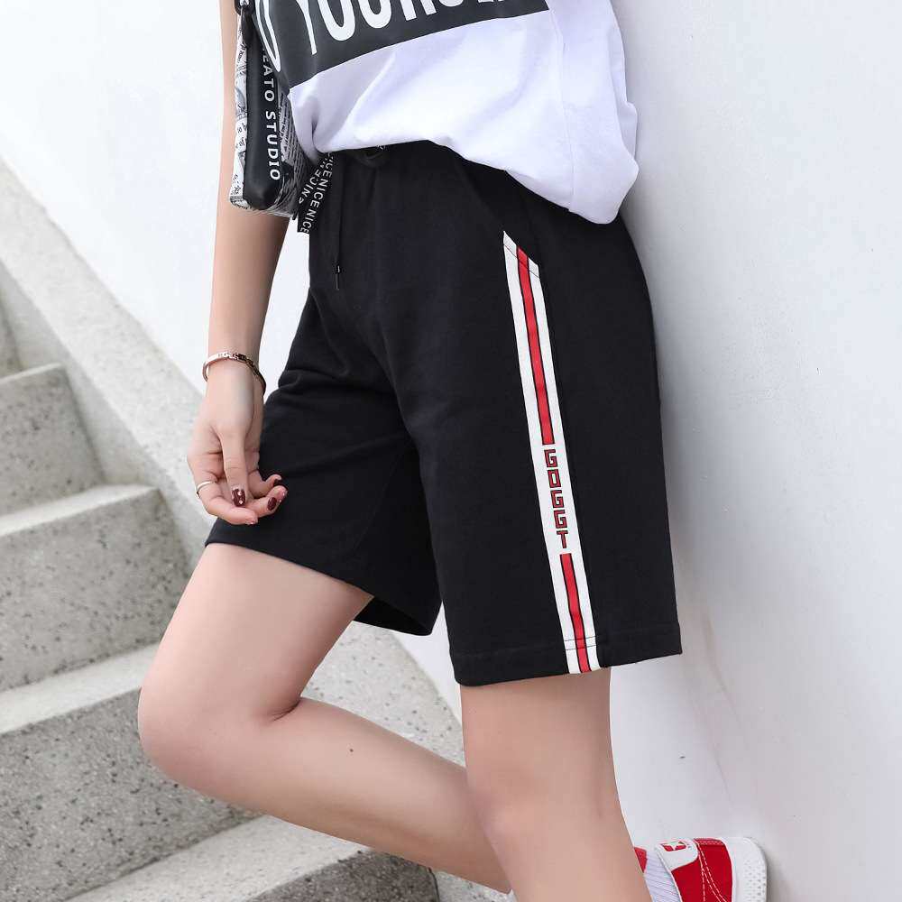 热销远动短裤女_夏天女远动运功宽松阔腿中长款长一点的短裤子半腿5五