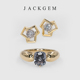 JACKGEM珠宝 小确幸尖晶石耳钉彩色宝石戒指女天然尖晶石戒指E8