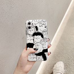 ins黑白卡通插画华为p40手机壳mate30个性简约nova7全包防摔nova6/5pro网红冷淡风p30华为mate30pro可爱女款