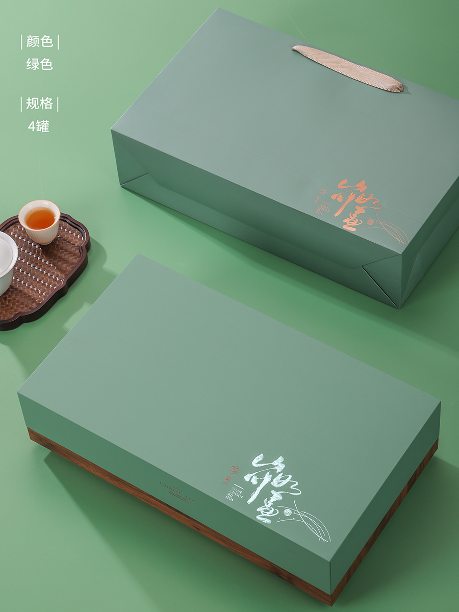 新款茶叶礼盒装空盒通用龙井绿茶白茶毛尖茶叶包装盒空礼盒定制