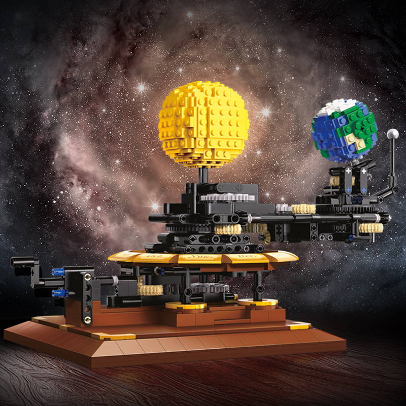 双鹰Cada太阳系宇宙天文科教模型可旋转拼装科学玩具积木儿童礼物
