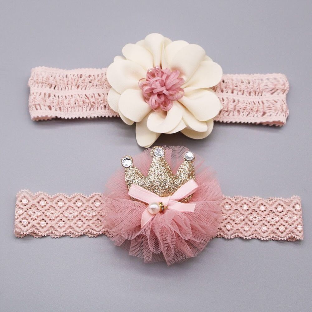 婴儿发带纯棉护囟门蝴蝶结周岁头花百天宝宝儿童公主韩国花朵头饰