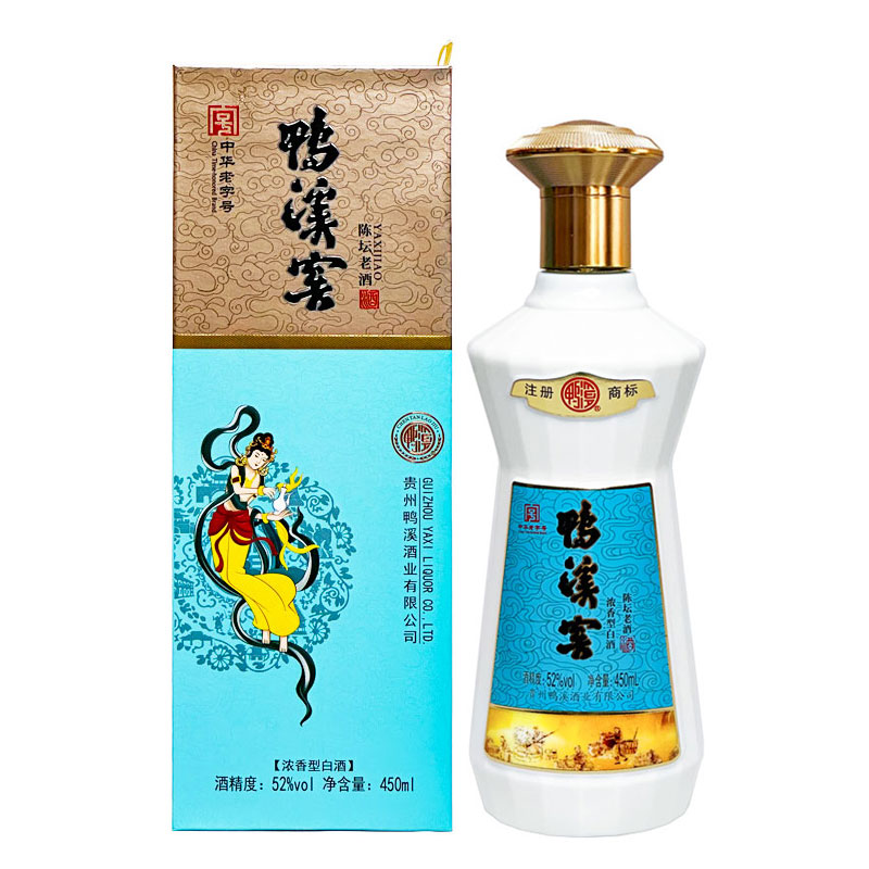 贵州鸭溪酒业52度浓香型白酒 鸭溪窖陈坛老酒仙子升级版450ml*1瓶