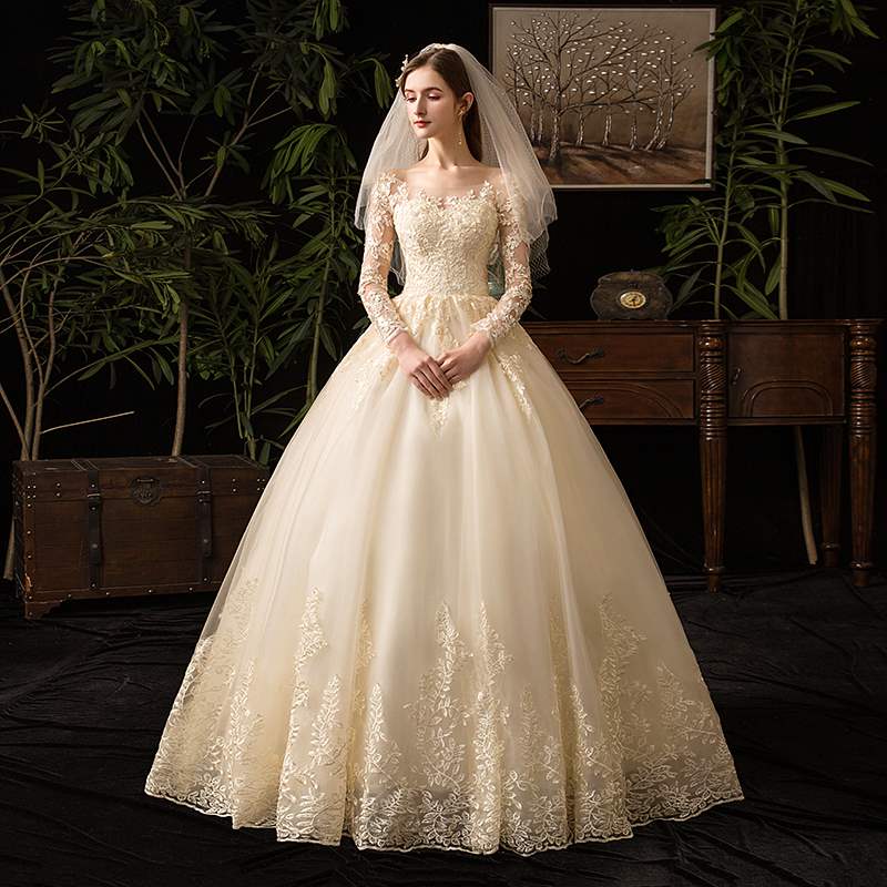 Light main wedding dress 2020 new pattern bride Long sleeve Champagne Tailing Luxurious temperament Hepburn Simplicityin the Women's clothing/Boutique , Wedding/Cheongsam/Formal dress , Wedding category - from Buy2taobao.com to provide professional Taobao agent buy service