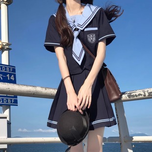 jk制服夏服日系水手服套装学院风水手装短袖衬衫百褶裙两件套装女