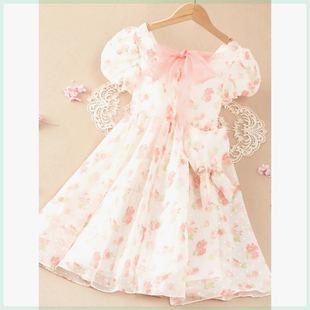 巴拉巴拉女童连衣裙2024夏季新款儿童时髦洋气甜美套装宝宝公主裙