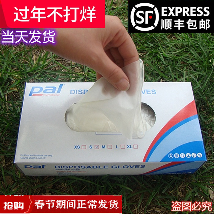 一次性PVC手套100只防护食品级