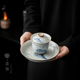 复古青花盖碗茶杯陶瓷手绘山水三才泡茶碗中式家用功夫茶具敬茶碗