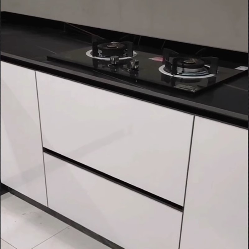 瓷砖厨柜特厚黑色铝合金配件砖夹橱柜收边条型材厨房灶台立柱卡槽