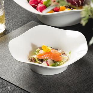 创意汤碗家用2024新款大号釉下彩陶瓷餐具水果盘花型西餐盘高级感