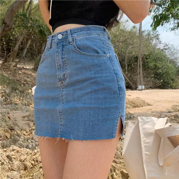 高腰牛仔裙女2020夏季韓版裙擺側開叉毛邊包臀半身裙修身顯瘦短裙在類目 模玩/動漫/周邊/cos/桌遊, Cosplay服飾/道具/服務, Cosplay女裝中 - 來自Buy2taobao.com提供專業的淘寶代購服務